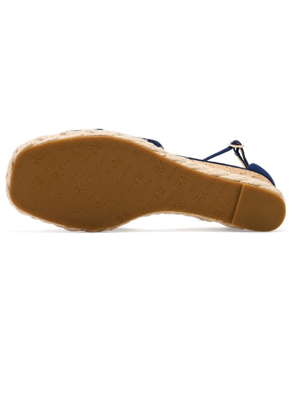 Pelle Moda Pippen Ankle Strap Wedge Slide Sandal 9.5 NIB Blue Cork Comfy Summer - Picture 5 of 10